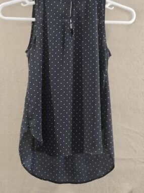 LOFT Navy and White Polka Dot Sleeveless Camisole
